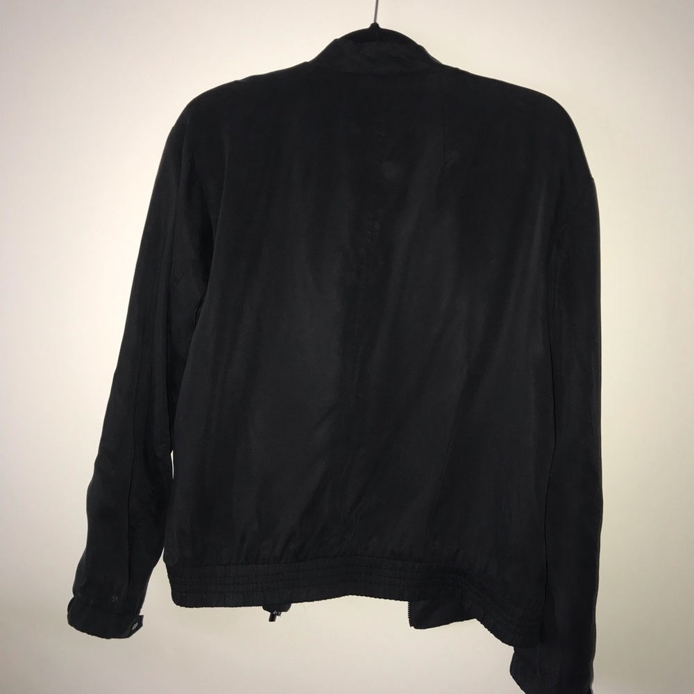 A. Moss Embroidered Black Bomber Jacket - Picture 6 of 8